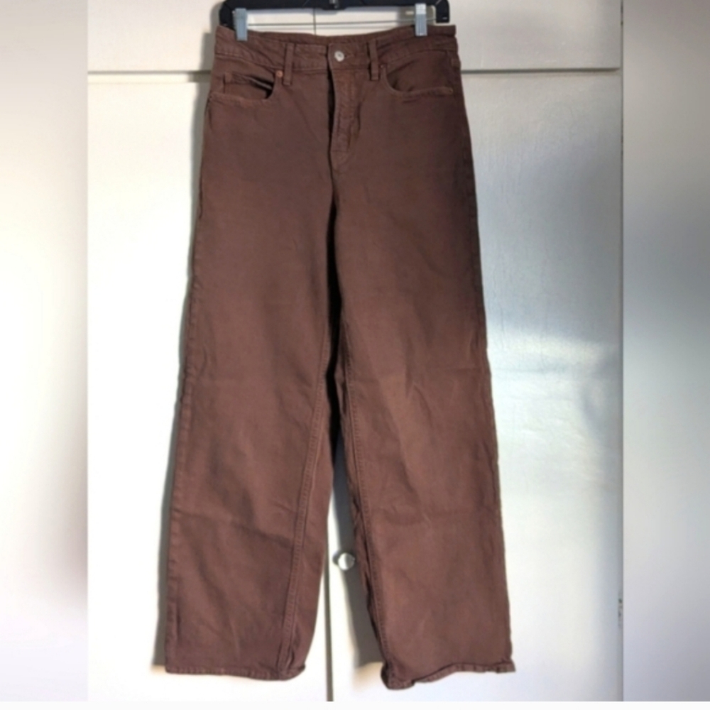 Old Navy Brown High Rise Wide Leg Straight Jeans - Picture 6 of 11
